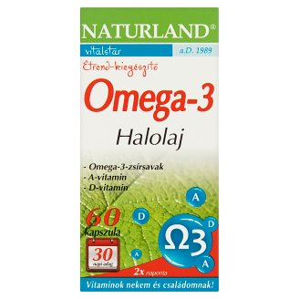 Naturland Vitalstar omega-3 halolaj étrend-kiegészítő lágyzselatin kapszula 60 db 34,9 g