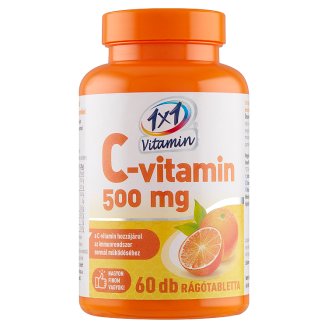 1x1 Vitaday C-vitamin 500 mg narancsízű étrend-kiegészítő rágótabletta 60 db 75 g