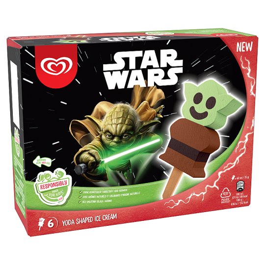 Algida Star Wars Yoda Shaped Ice Cream 6 x 60 ml (360 ml) Tesco
