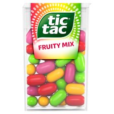 Tic Tac Fruity Mix Cherry, Passion Fruit, Lemon-Lime, and Strawberry-Menthol Flavored Dragees 18 g