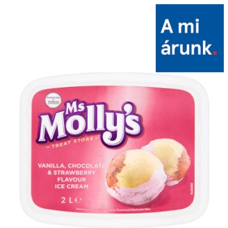 Ms Molly's vanília-, csokoládé- és eperízű jégkrém 2 l