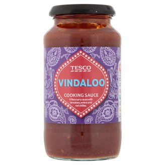 Tesco Vindaloo tüzes curry szósz paradicsommal, piros chilivel és vöröshagymával 500 g