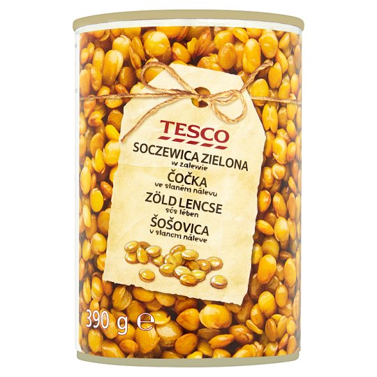 Tesco zöld lencse sós lében 390 g
