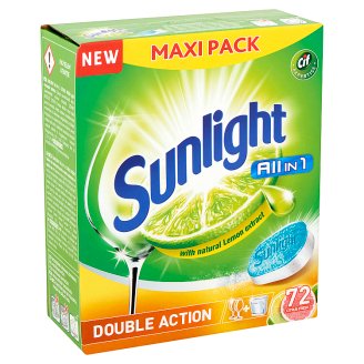 Sunlight All in 1 Double Action Citrus Fresh gépi mosogató tabletta 72 db 1260 g
