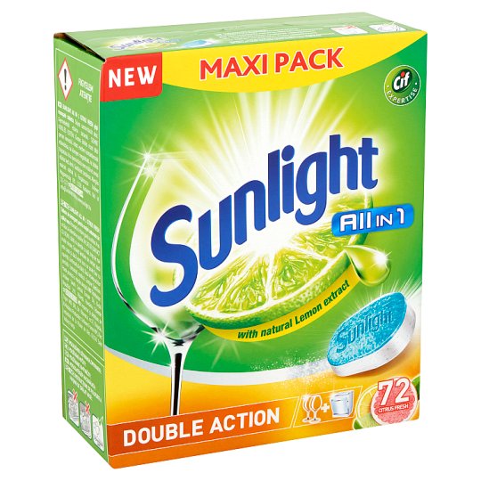 SUNLIGHT All in One Citrus Fresh Dishwashing Tabs 72 pcs