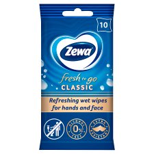 Zewa Fresh To Go Classic nedves kéz- és arctörlő kendő 10 db
