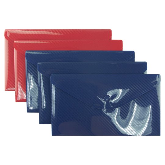 Tesco Home Office Popper Document Wallets 223 x 126 mm 5 pcs Tesco