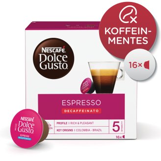 Nescafé Dolce Gusto Espresso Decaffeinato koffeinmentes őrölt pörkölt kávé 16 db 96 g