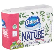 Ooops! Nature toalettpapír 3 rétegű 6 tekercs