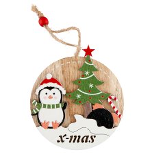 Wooden Hanging Penguin Decoration 19 x 10 x 0,8 cm