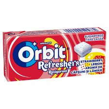 Orbit Refreshers Strawberry and Lemon Flavoured Sugar-Free Chewing Gum with Sweetener 17,9 g