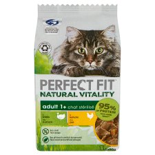 Perfect Fit Natural Vitality teljes értékű nedves eledel felnőtt macskáknak 6 x 50 g (300 g)