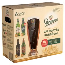 Staropramen válogatás korsóval 6 x 0,5 l