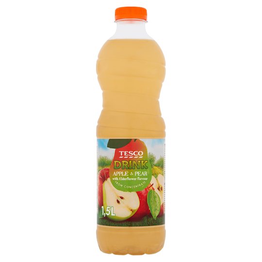 Tesco alma-körte gyümölcsital bodza ízesítéssel, cukorral és édesítőszerrel 1,5 l