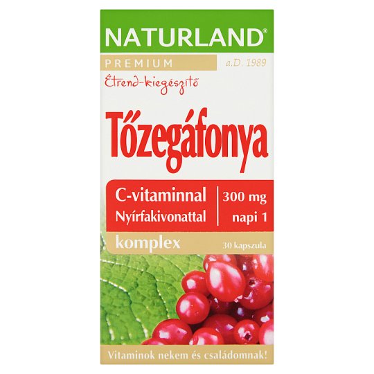 Naturland Premium tőzegáfonya komplex étrend-kiegészítő kapszula 30 db 14,55 g