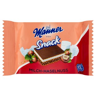 Manner mogyorókrémmel és tejszín ízű krémmel töltött ostyaszelet 25 g