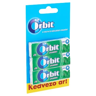 Orbit Spearmint mentaízű cukormentes rágógumi édesítőszerrel 3 x 14 g