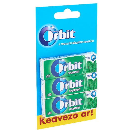 Orbit Spearmint mentaízű cukormentes rágógumi édesítőszerrel 3 x 14 g