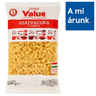 Tesco Value 2 tojásos szarvacska száraztészta 500 g