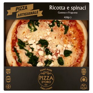 Pizza D'Oro Ricotta e spinaci gyorsfagyasztott kézműves pizza 420 g