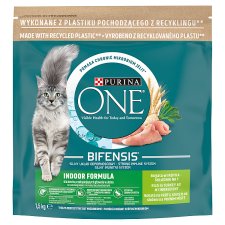 Purina One Bifensis Indoor Formula Complete Pet Food for Adult Cats Rich in Turkey 1,5 kg