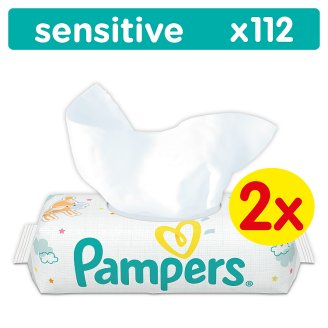 Pampers Sensitive Babatörlőkendő 2x56 Darabos Kiszerelés