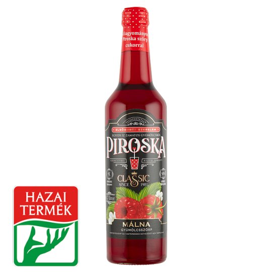 Piroska málna gyümölcsszörp bodzalével színezve 0,7 l