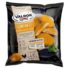 Valdor Quick-Frozen, Ready-Fried, Breaded Chicken Breast Filled with Cheddar Cheese 640 g