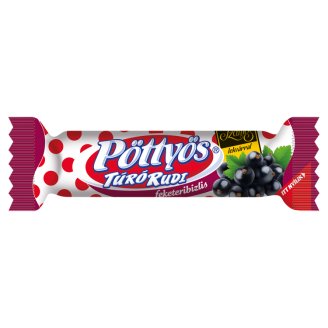 Pöttyös Túró Rudi feketeribizlis túródesszert kakaós étbevonattal, feketeribizli töltelékkel 30 g