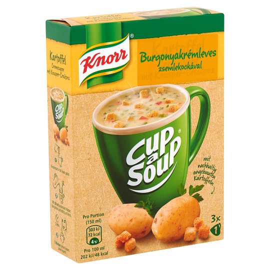 Knorr Cup a Soup burgonyakrémleves zsemlekockával 3 x 16 g