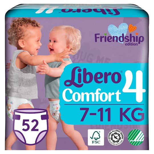 Libero Comfort Nappies, Size 4, 711 kg 52 pcs Tesco Online, Tesco From Home, Tesco Doboz