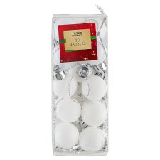 Tesco White Mini Baubles 20 pcs