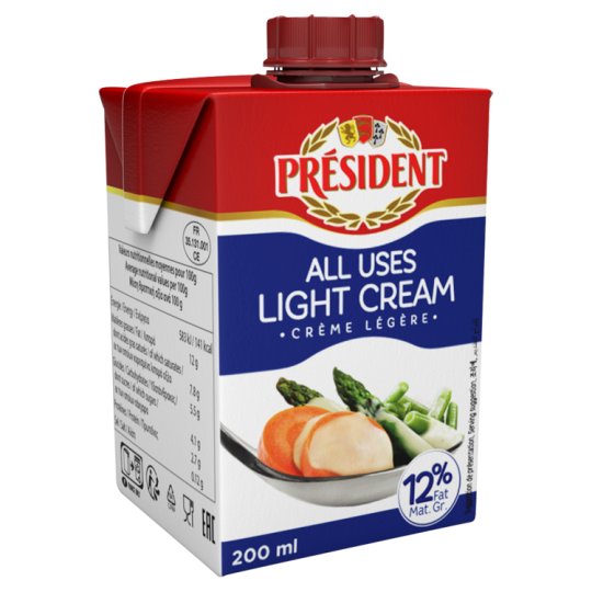 Président UHT Light Cooking Cream 12 200 g Tesco Online, Tesco From