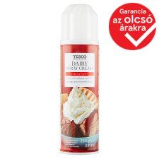 Tesco UHT vaníliaízű, cukrozott, félzsíros tejszín spray 250 g