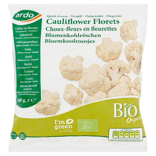 Ardo QuickFrozen Organic Cauliflower Florets 600 g Tesco Online