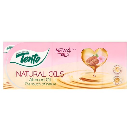 Tento Natural Oil Almond Oil papírzsebkendő 4 rétegű 10 x 10 db
