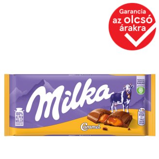 Milka alpesi tejcsokoládé karamelltöltelékkel 100 g