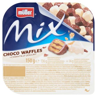 Müller Mix Choco Waffles édesített joghurt kakaókrémes nápolyival 150 g