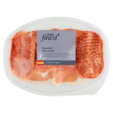 Tesco Finest Spanish Selection Sliced Serrano Ham, Chorizo Sausage and Lomo Pork Loin Mix 120 g