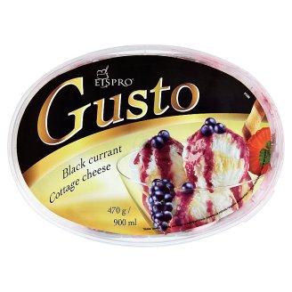 Eispro Gusto túrójégkrém és vanília jégkrém fekete ribizlis koktéllal 900 ml