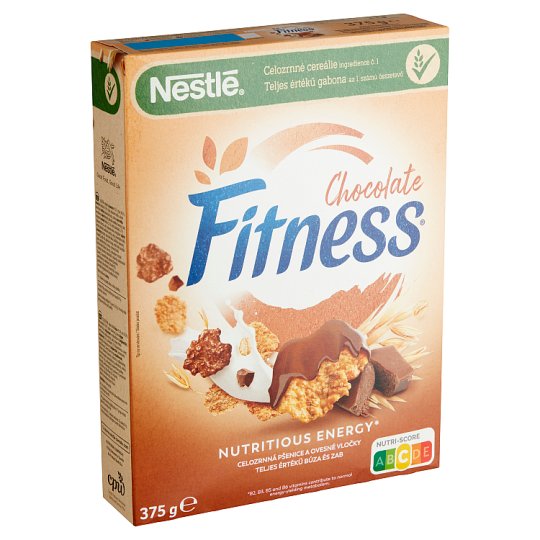 Nestlé Fitness Chocolate natúr, tej- és étcsokoládéval bevont teljes értékű gabonapehely 375 g
