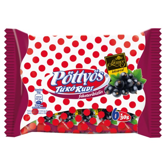 Pöttyös Túró Rudi feketeribizlis túródesszert 6 x 30 g
