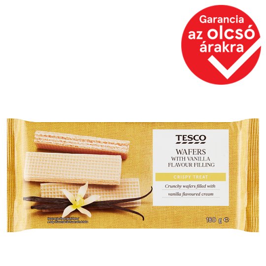 Tesco Wafers with Vanilla Flavour Filling 180 g Tesco Online, Tesco From Home, Tesco Doboz