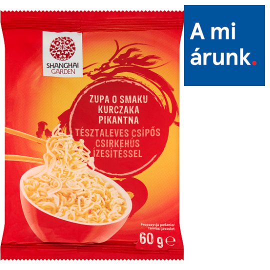 Shanghai Garden instant tésztaleves csípős csirkehús ízesítéssel 60 g