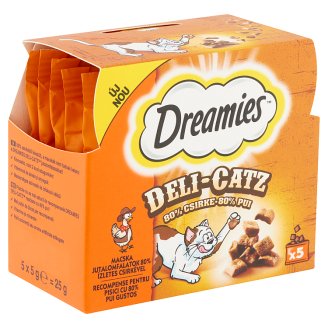 Dreamies Deli-Catz kiegészítő állateledel felnőtt macskák számára csirkével 5 x 5 g