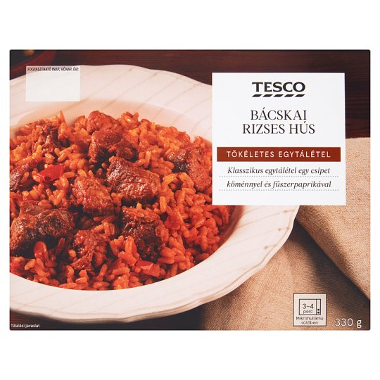 Tesco bácskai rizses hús 330 g