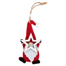 Hanging Gnome with Star Decoration  20 x 5,5 x 1 cm