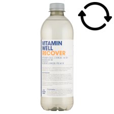 Vitamin Well Recover Non-Carbonated, Low-Energy Soft Drink with Elderberry-Peach Flavor 500 ml