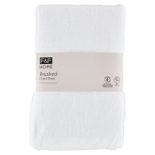 F&F Home White Brushed Fitted Sheet 100 x 200 cm