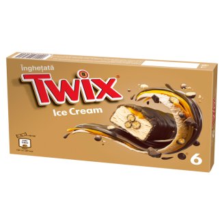 Twix karamellás tejjégkrém szelet keksz darabokkal, kakaós bevonattal 6 x 43,1 ml